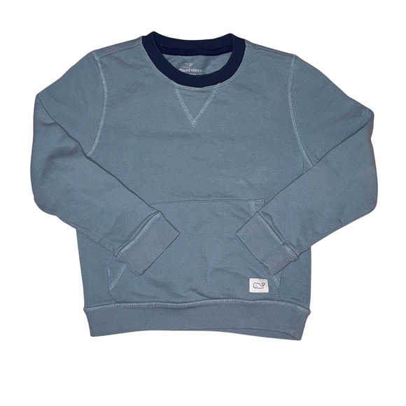 Vineyard Vines Other - Vineyard Vines Blue Gray Crewneck Single Pocket Pullover Sweater Size 5
